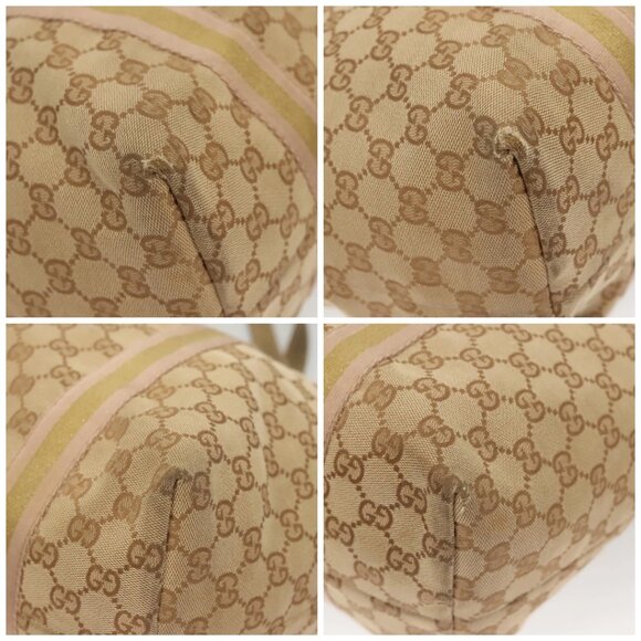 GUCCI GG Canvas Sherry Line Hand Bag Beige Gold 139260 Auth mr1366 - Picture 15 of 16